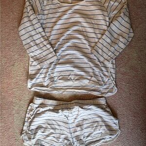 LAKE Striped Long Sleeve Top and Shorts Set